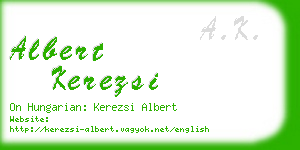 albert kerezsi business card